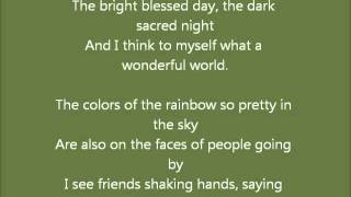 What a wonderful world by Louis Armstrong. With lyrics. Learn english by singing.