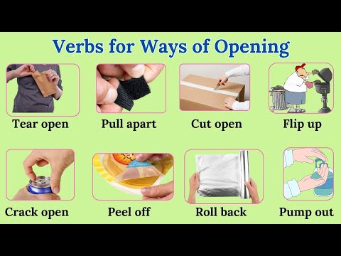 Lesson 178:  Verbs and Phrasal verbs for Opening actions with Examples | Other ways to say OPEN