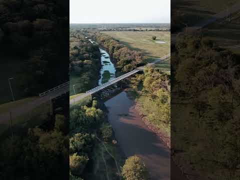 🌉🌞 Puente sobre Río Negro -  Belleza chaqueña desde el aire 🚁 🌿✨ | Laguna Blanca  #chaco #djineo