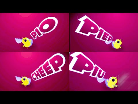 Pulcino Pio con diferentes idiomas y colores