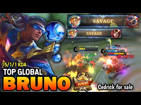 BRUNO BEST BUILD 2022 | TOP GLOBAL BRUNO GAMEPLAY | MOBILE LEGENDS✓