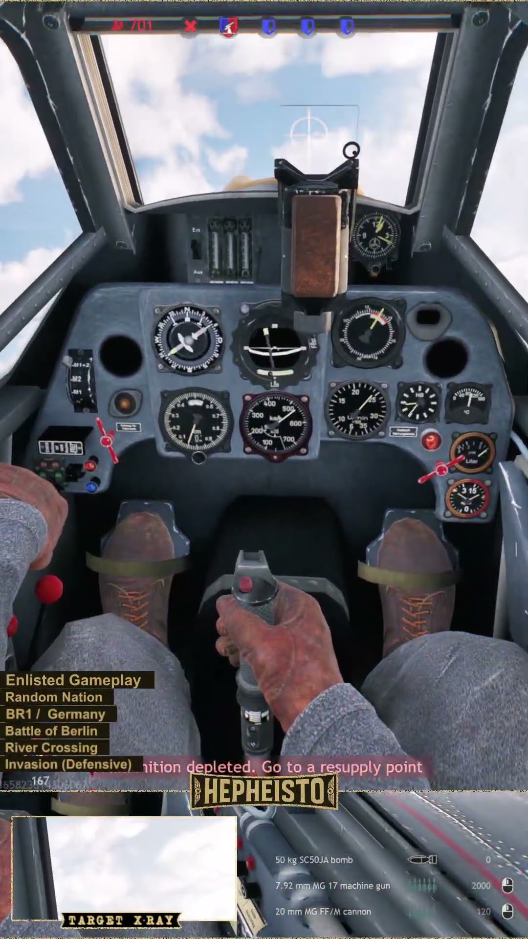 Pilot eliminates Tank KV-85 with 50kg bomb