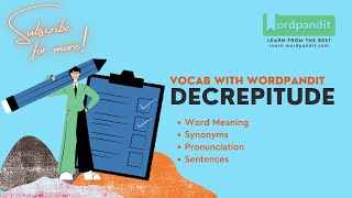 Decrepitude Meaning | Synonyms | Sentence | Easy Trick || Vocab with Wordpandit | Learn English