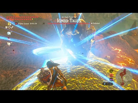 Upgraded Master Sword Beam DESTROYS Igneo Talus - Zelda Breath of the Wild