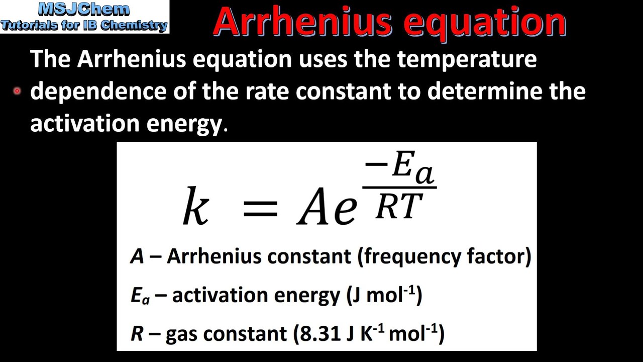 16.2 The Arrhenius equation (HL)