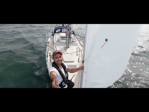 Solo sailing from the Netherlands to Belgium/France. Albin Vega.