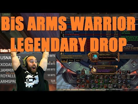 Bajheera - INSANE BiS ARMS WARRIOR LEGENDARY DROP - WoW Legion 7.3 Warrior PvP