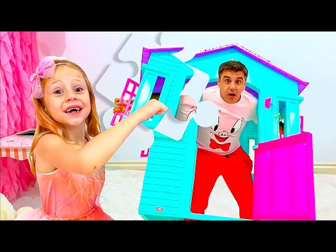 Nastya and dad play with magic puzzles