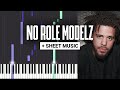 No Role Modelz - J. Cole - Piano Tutorial - Sheet Music & MIDI
