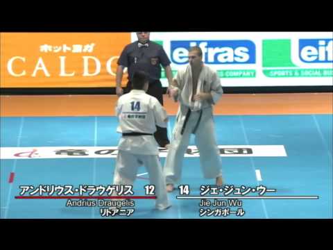 【新極真会】 The 11th World Karate Championship Men 2nd round5 Andrius Draugelis vs Jie Jun Wu