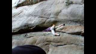 preview picture of video 'Lucy, Rock Climbing or stuck in the rocks at the New River Gorge, WV'