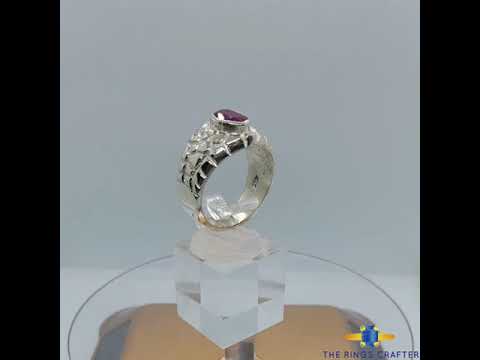 Ruby Gemstone Ring , Artisan Rub Ring , Handcrafted Ruby Ring , Men's Ruby Ring