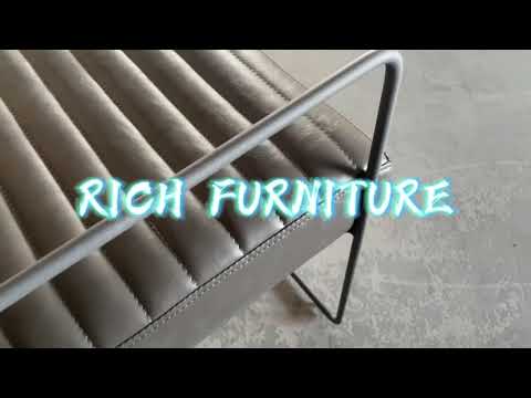 a1068 iron frame leather chair