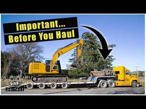 Part of a video titled 5 Tips to Heavy Equipment Hauling - YouTube
