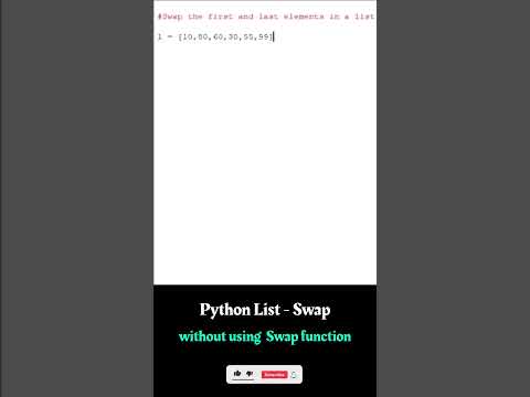 Python List Manipulation Swapping First And Last Elementswithout Using Function Python Tutorial