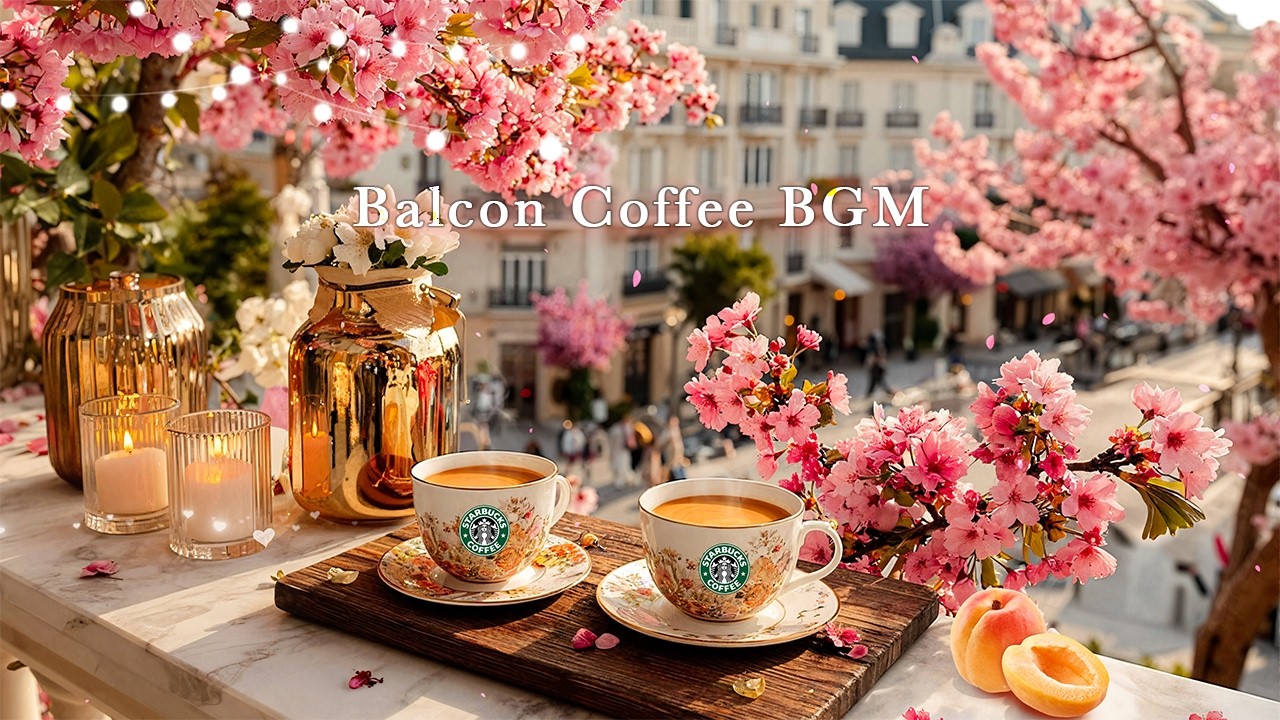 𝟒月のやさしい桜カフェで聴くスターバックスジャズ☕春の光に包まれる癒しのひととき🌸心地よいジャズとピアノのボサノバ：厳選ベスト・セレクション~広告なしの音楽とともに、楽しい新しい一週間を！