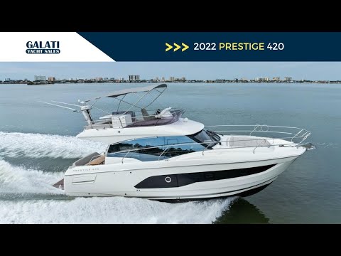 2022 Prestige 420 Fly For Sale – Starlink, Hydraulic Platform, Extended Warranties Through 2029