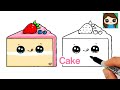 How To Draw A Cake Slice Easy Cute Food Art
