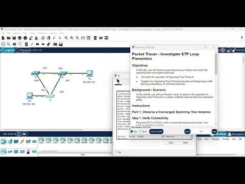5.1.9 Packet Tracer - Investigate STP Loop Prevention