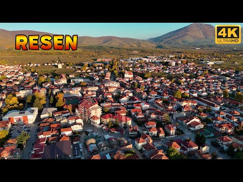RESEN 4K Panorama City View [Drone Video] (Macedonia 2024) 🇲🇰 Ресен во есен, Македонија [дрон видео]