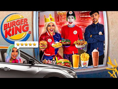 TRANSFORMAMOS NOSSA CASA NO BURGER KING COM O CORINGA E ARLEQUINA!! (DRIVE THRU)