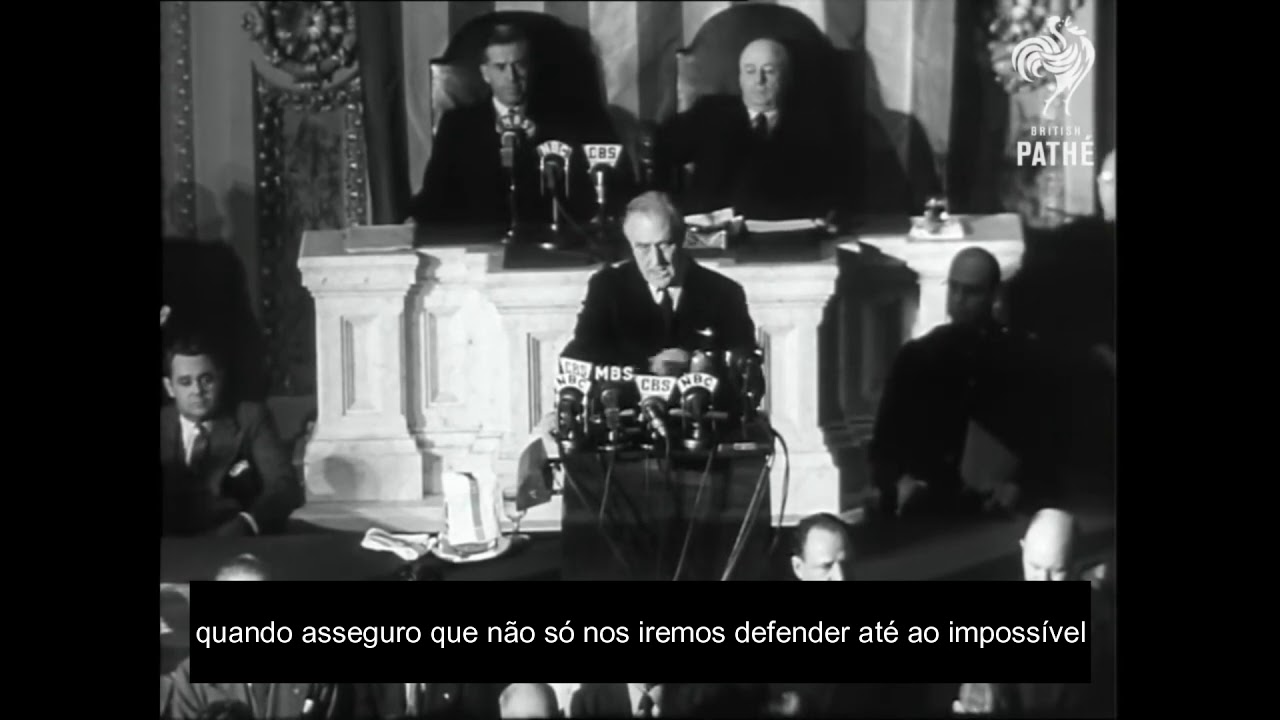 Discurso de Roosevelt declarando guerra ao Japão legendado