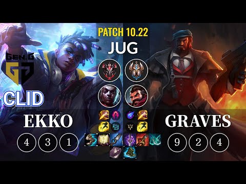 GEN Clid Ekko vs Graves Jungle - KR Patch 10.22
