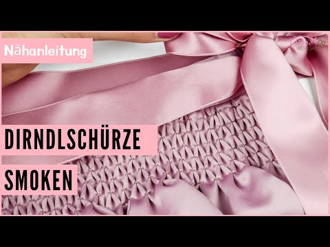 Dirndlschürzen smoken / stifteln mit Wabenmuster - OHNE Schnittmuster (Dirndlschürze nähen)