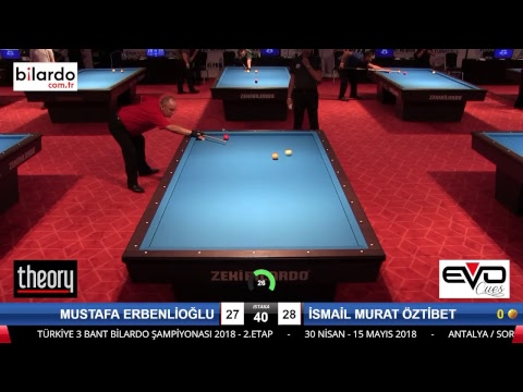 MUSTAFA ERBENLİOĞLU & İSMAİL MURAT ÖZTİBET Bilardo Maçı - 2018 ERKEKLER 2.ETAP-6.Ön Eleme