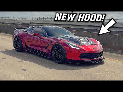 NEW Custom Hood for my C7 Corvette!! *CARBON FIBER ZR1 Style*
