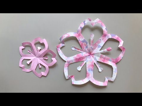 Paper Sakura making | How to make sakura flower paper / cherry blossom flower paper making