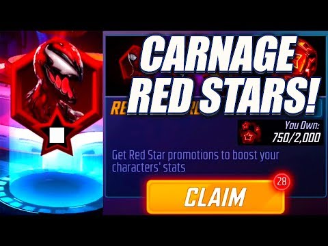28x CARNAGE RED STAR ORB OPENING! - Marvel Strike Force