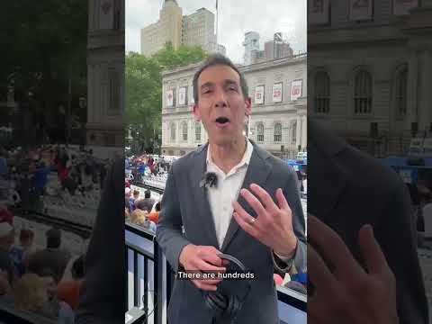 ABC News' Aaron Katersky soaks up atmosphere as fans celebrate the New York Knicks' NBA Finals win