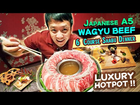 Japanese A5 WAGYU BEEF LUXURY HOTPOT! 6 Course Shabu...