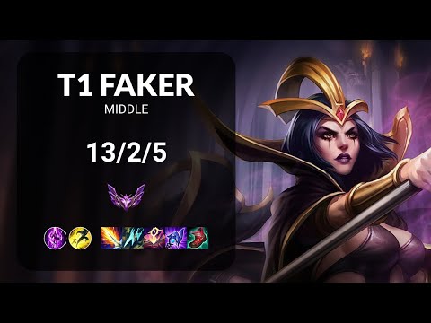 T1 Faker LeBlanc vs Zoe MIDDLE - KR  Patch 13.16