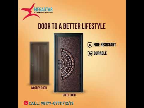 Wood Finish Steel Safety Door