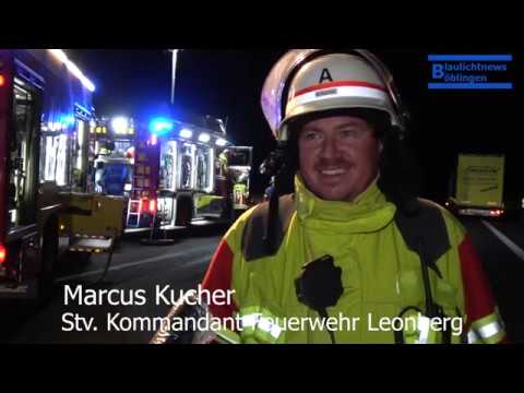 Schwerer Unfall auf der A8 bei Leonberg