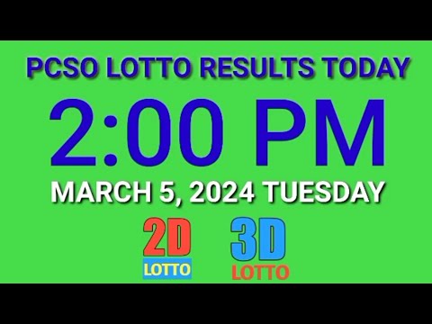 2pm Lotto Result Today March 5, 2024 Tuesday ez2 swertres 2d 3d pcso