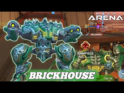 Brickhouse with Pod Gun 10 Gameplay - Mech Arena 