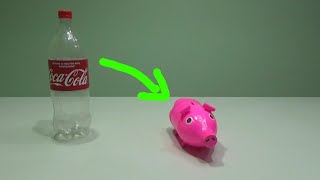 How to make a money pig from a plastic bottle ,very easy and beautiful