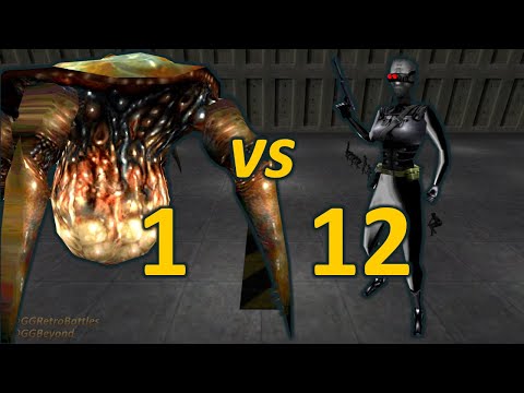 Gonarch vs 12 Assassins - Battle of the Jiggle Physics - Half-Life Retro Battles