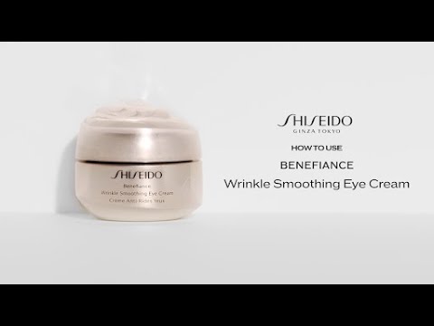 Part of a video titled How To Use Benefiance Wrinkle Smoothing Eye Cream | Shiseido