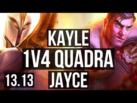 KAYLE vs JAYCE (TOP) | 1v4 Quadra, 12/1/5, 8 solo kills, Legendary, 600+ games | KR Master | 13.13