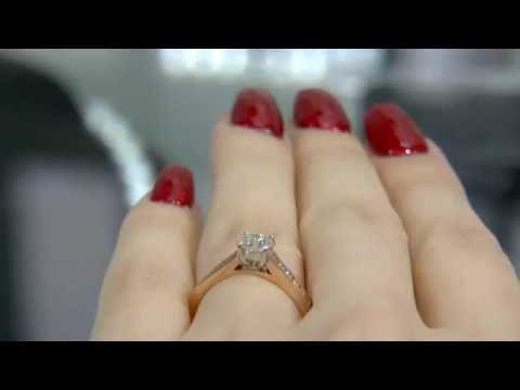 0.75 Carat Four Claw Set Side Stone Diamond Engagement Ring SD029