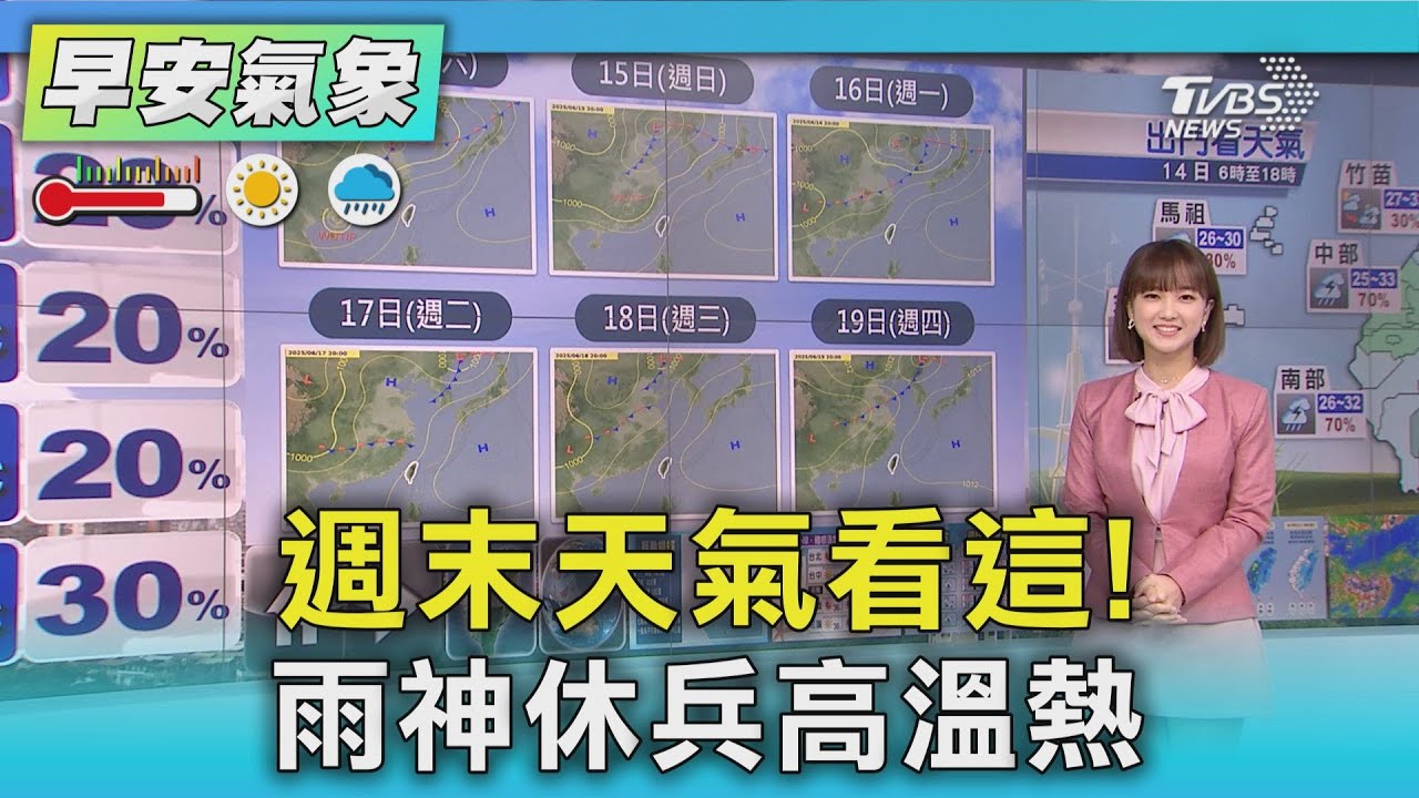 天氣/週末天氣看這! 雨神休兵高溫熱