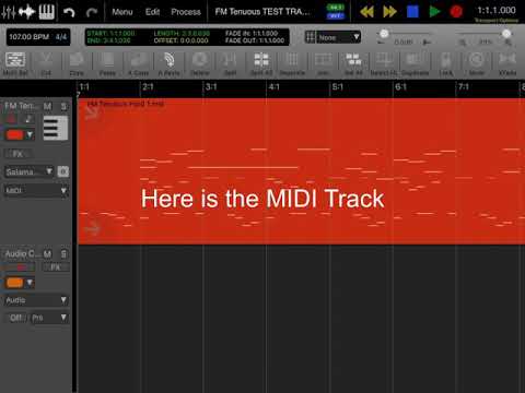 Auria Pro - Record MIDI Track output to Audio Track