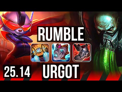 RUMBLE vs URGOT (TOP) | 7 solo kills | EUW Master | 25.14