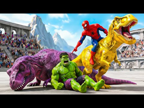 🦖🕷️ SPIDERMAN Wins The Magic Legendary Dinosaur T-Rex Racing Championship – Epic Racing Challenge