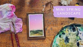 Paint a Mini Spring Landscape | Ornament Frame Watercolor Painting