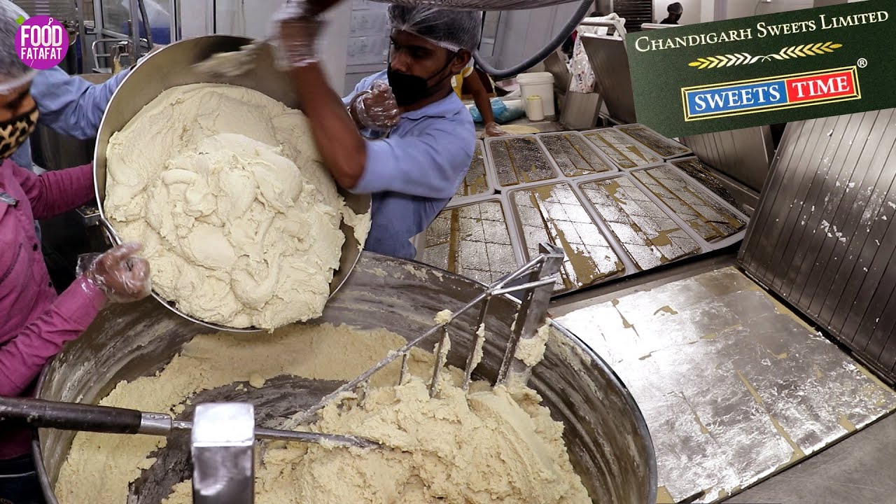 Watch video HUGE Kaju Katli Making With Automatic Machines @ Chandigarh Sweets | Verka Sweets, Haldiram Now HUGE Kaju Katli Making With Automatic Machines @ Chandigarh Sweets | Verka Sweets, Haldiram
